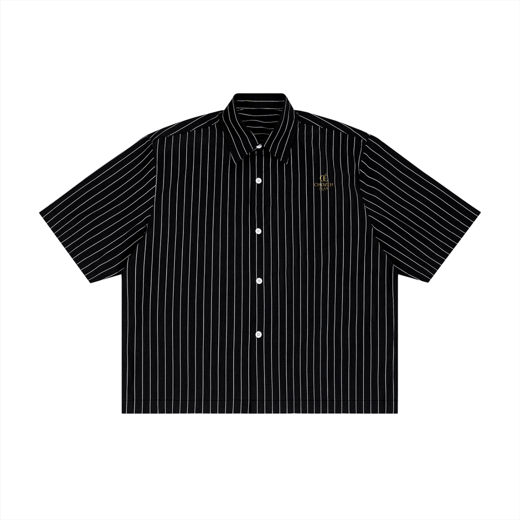 Unisex Striped Boxy Button-Up Shirt