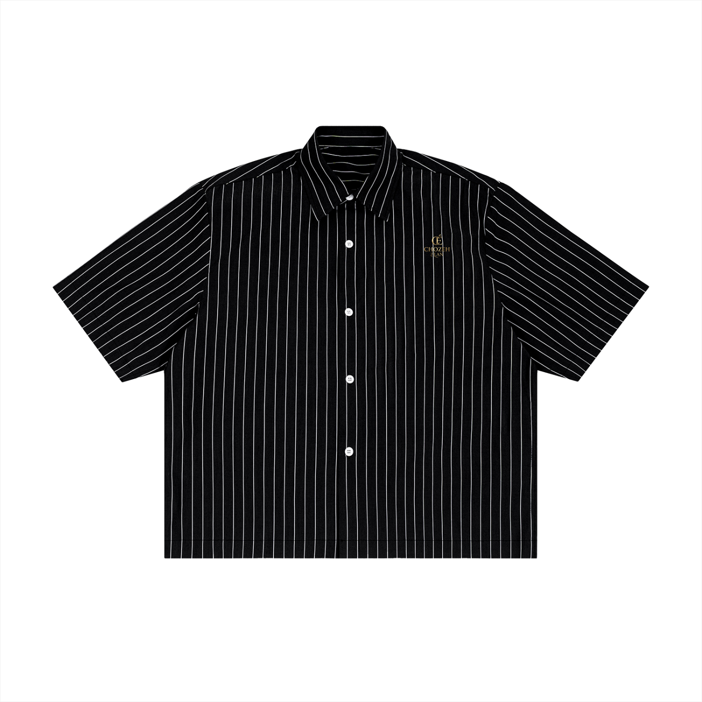 Unisex Striped Boxy Button-Up Shirt