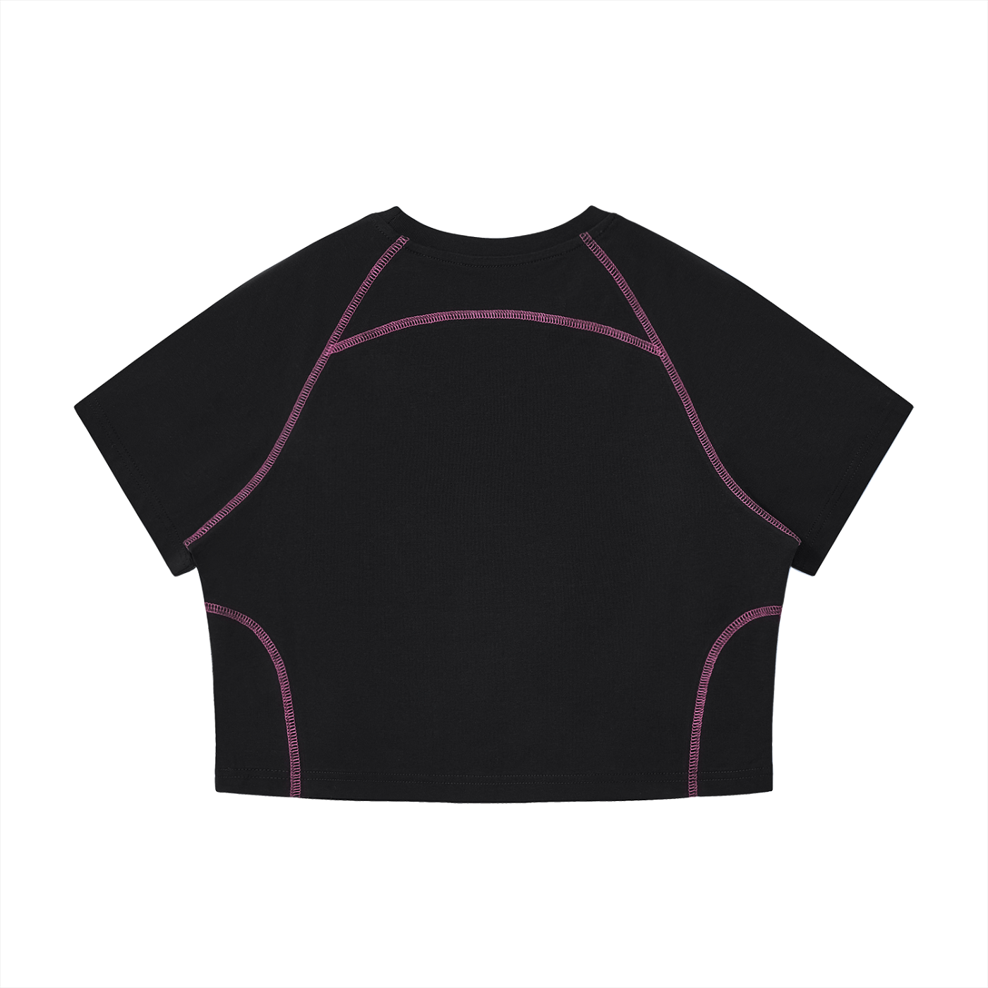 Women's Contrast Stitch Raglan Crop T-Shirt