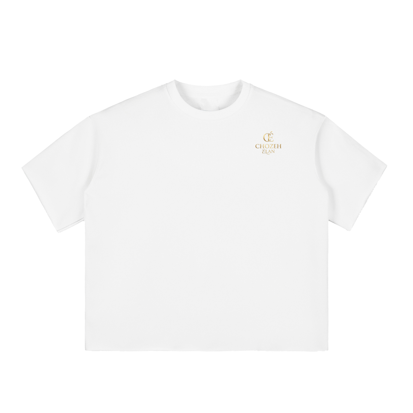 Boxy Half-Sleeve Raw-Edge T-Shirt