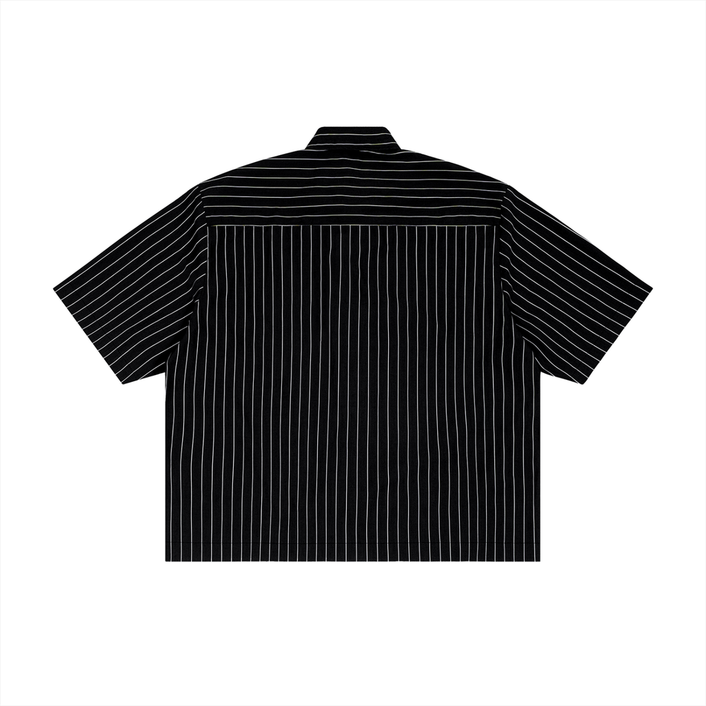 Unisex Striped Boxy Button-Up Shirt