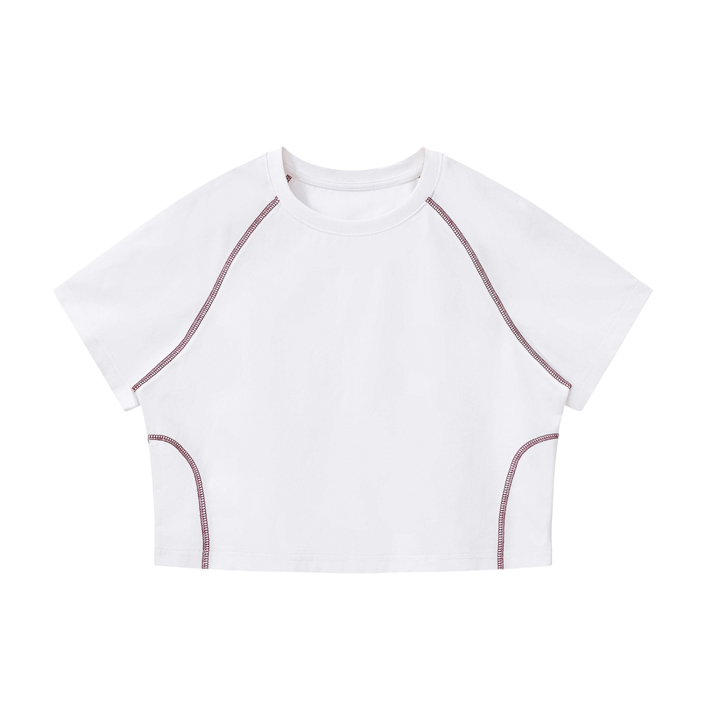 Women's Contrast Stitch Raglan Crop T-Shirt