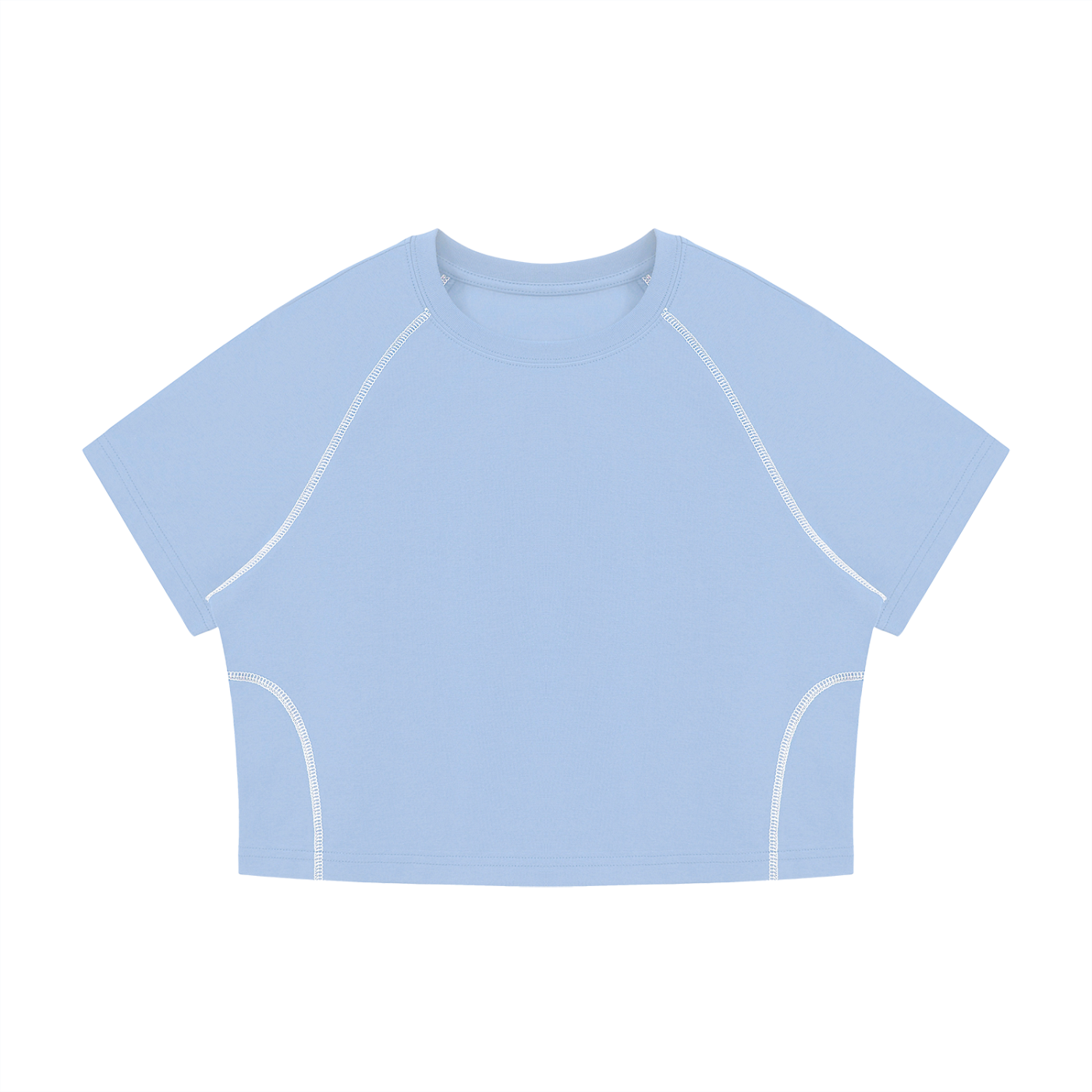 Women's Contrast Stitch Raglan Crop T-Shirt