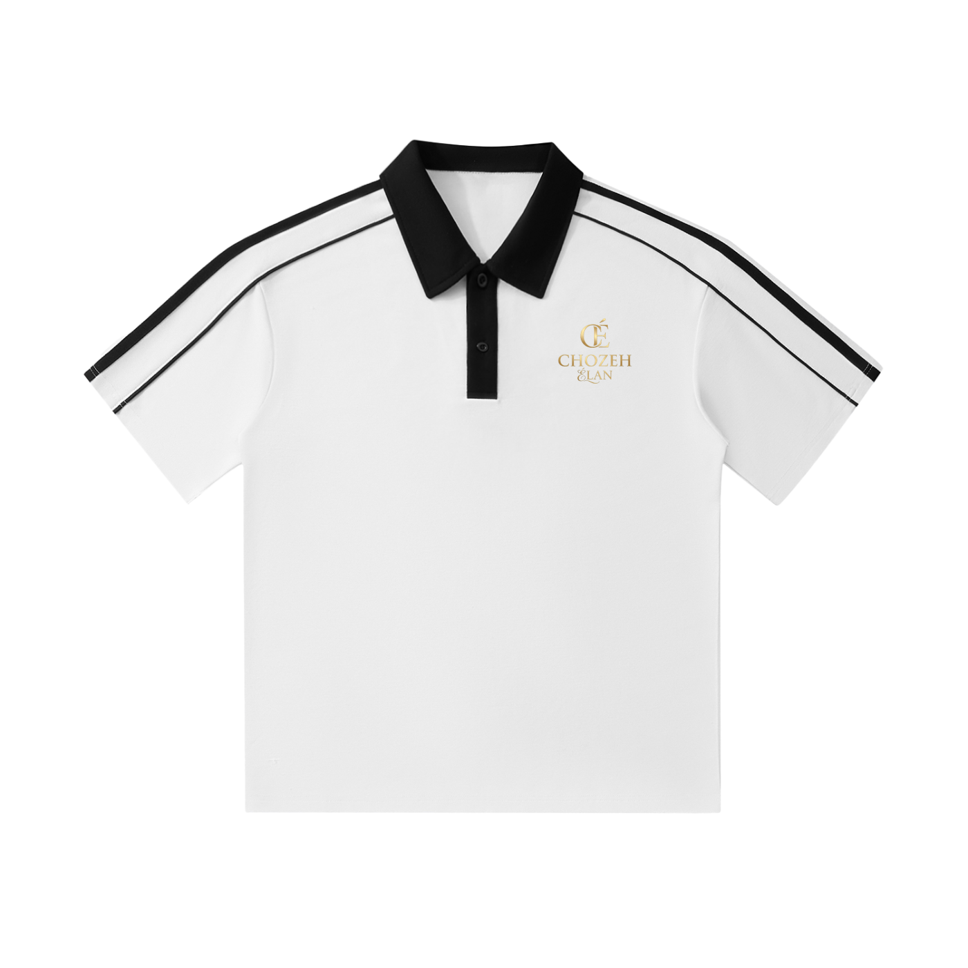 Contrast Collar Short-Sleeve Polo Shirt