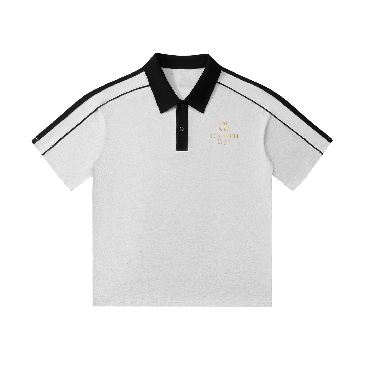 Contrast Collar Short-Sleeve Polo Shirt