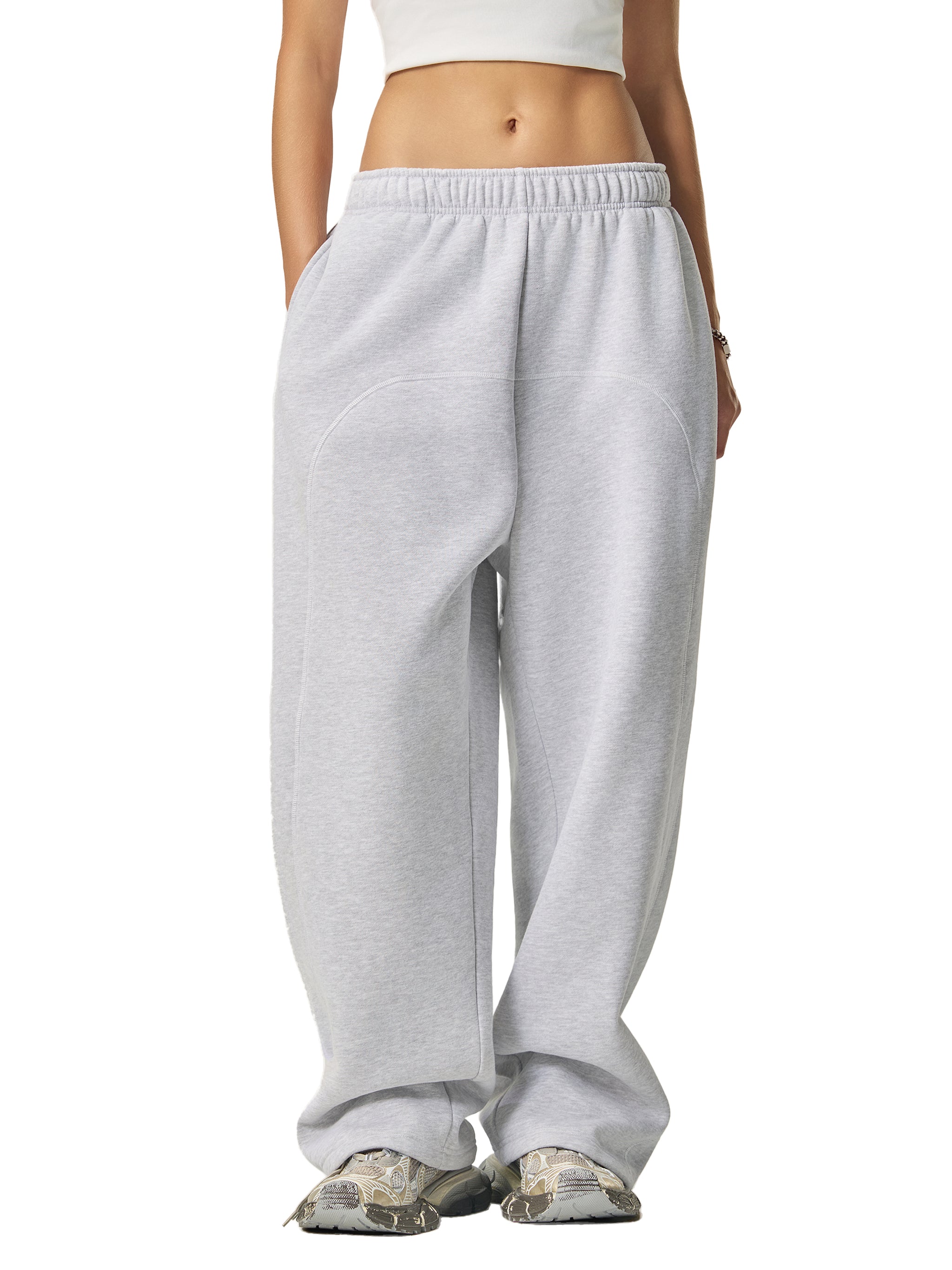 Contrast-Stitched Fleece Sweatpants