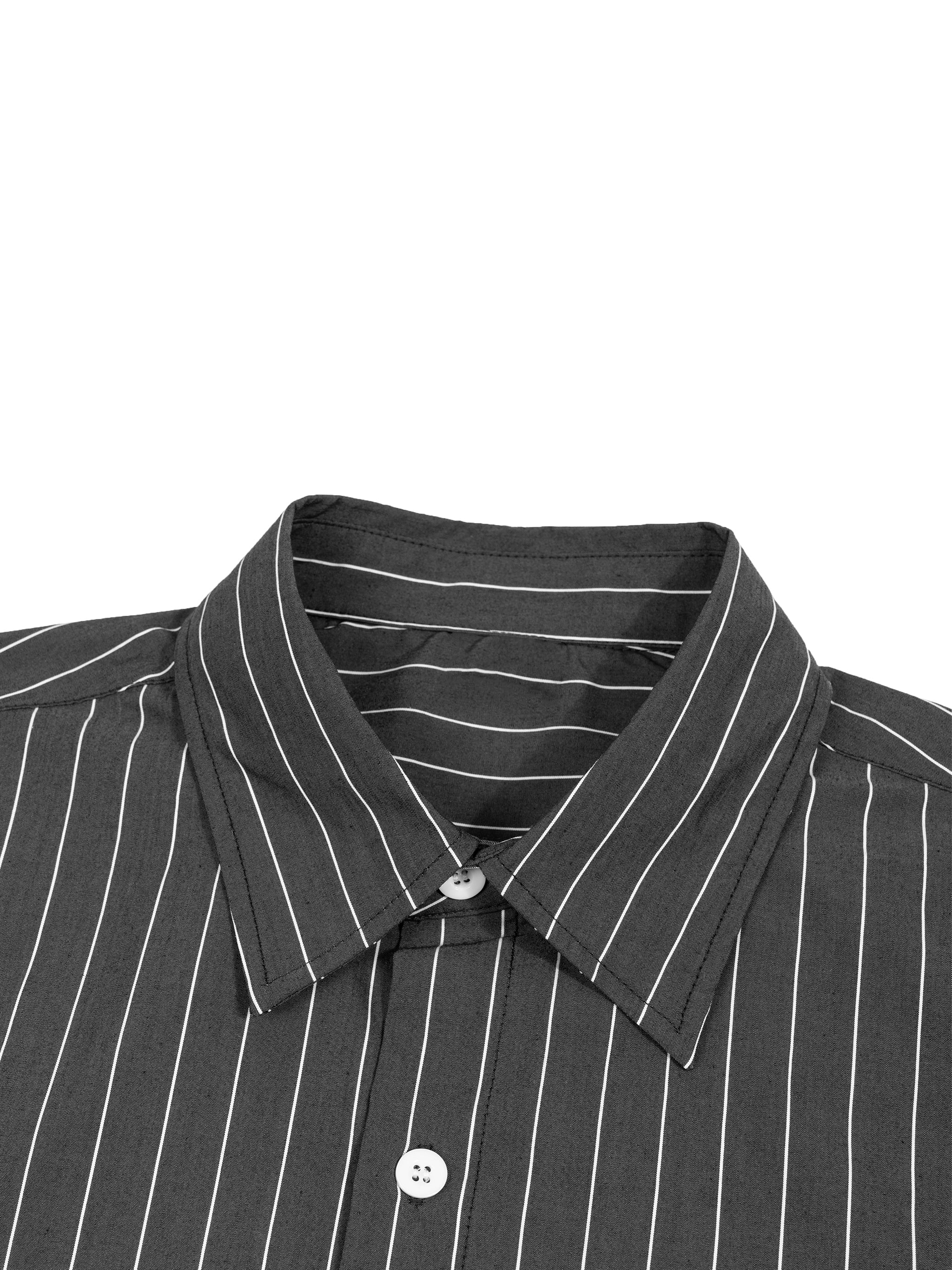 Unisex Striped Boxy Button-Up Shirt