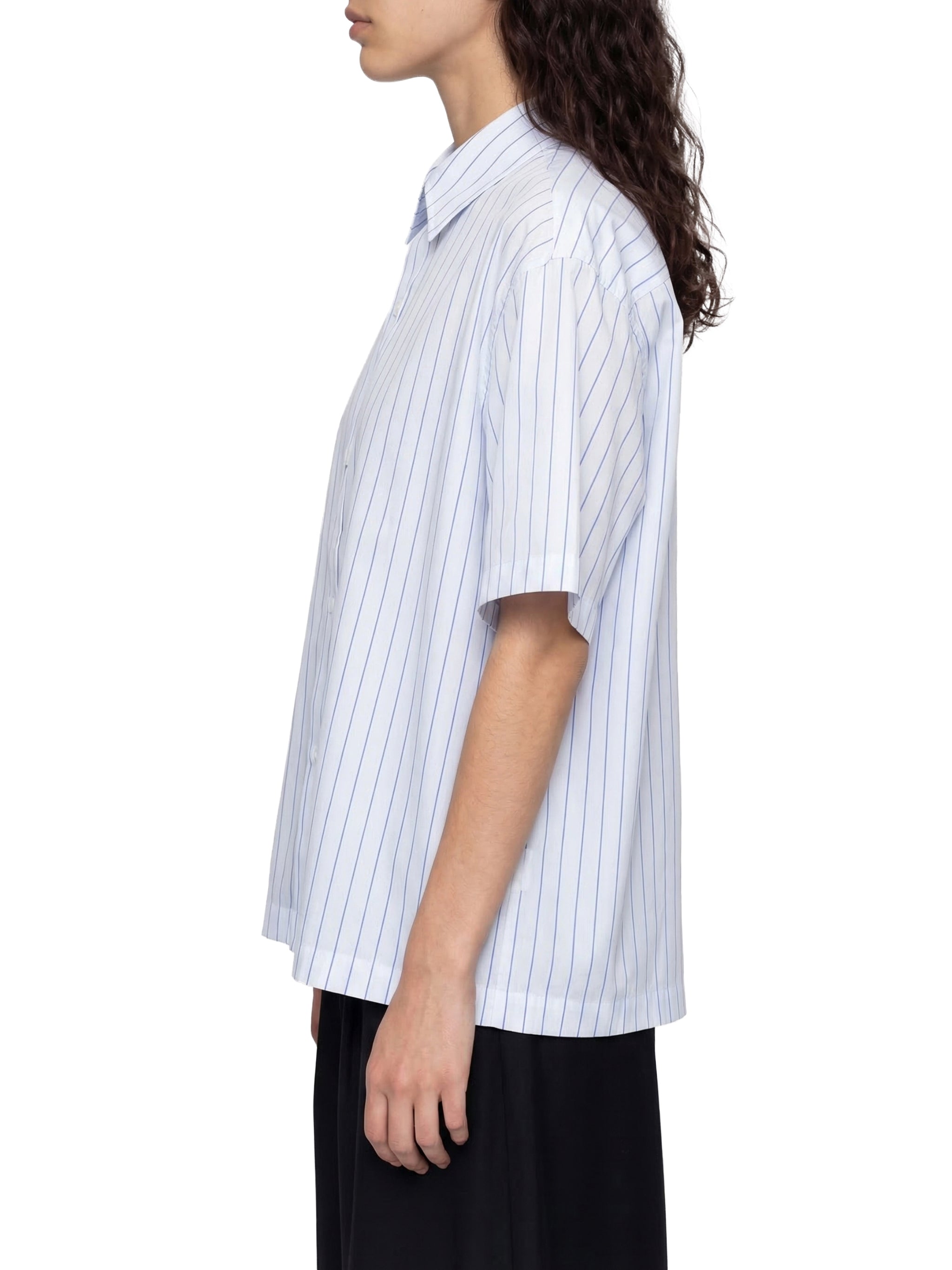 Unisex Striped Boxy Button-Up Shirt