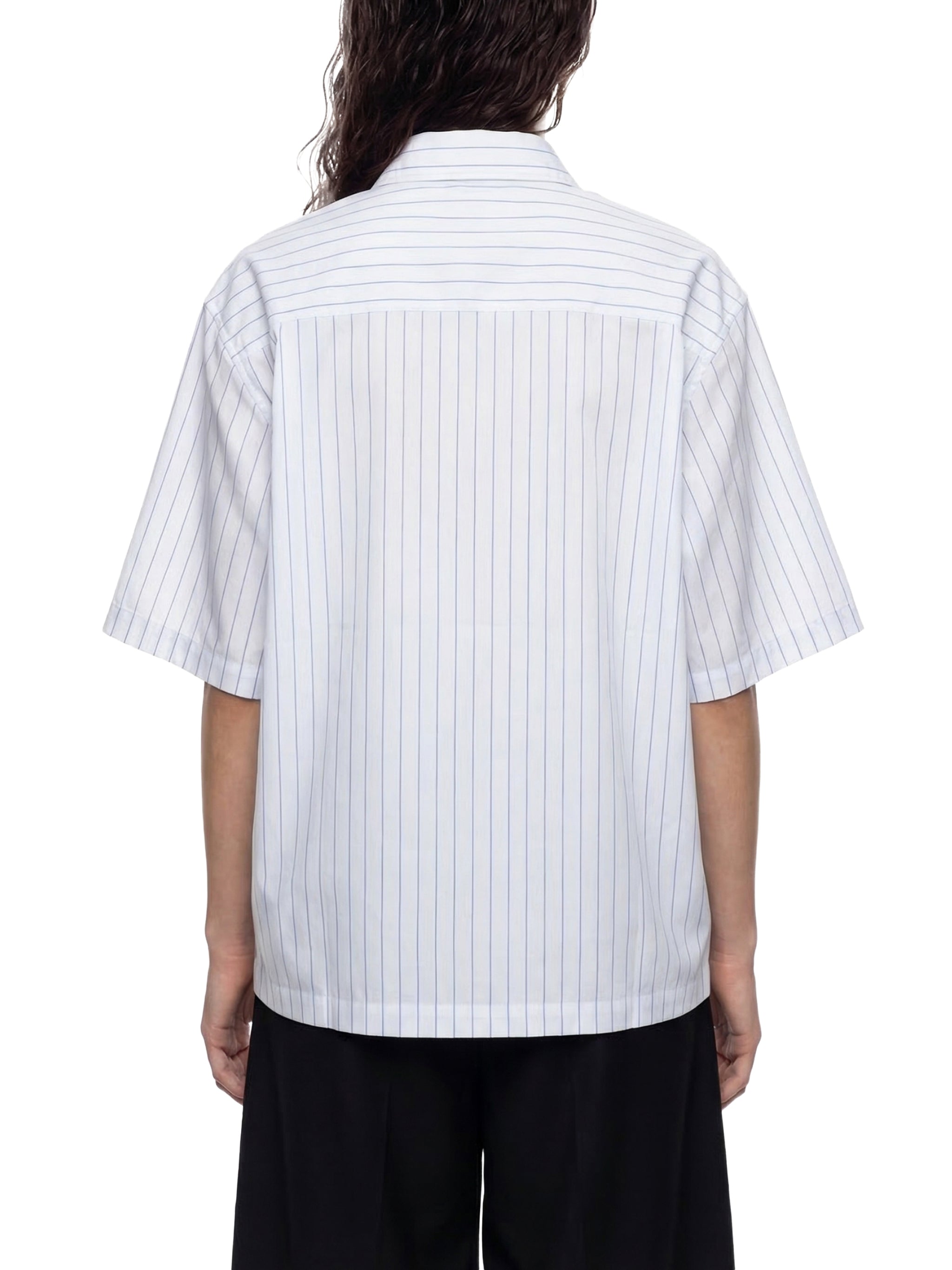 Unisex Striped Boxy Button-Up Shirt
